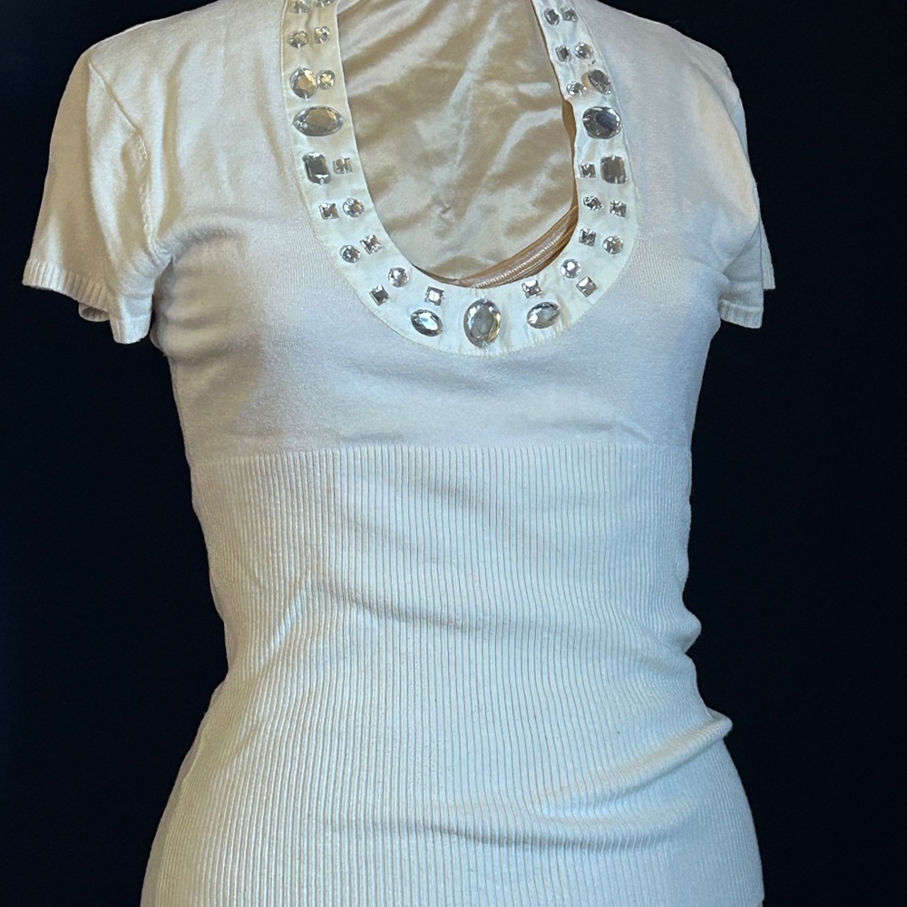 Open Front Sweater with Jewels  Sz L